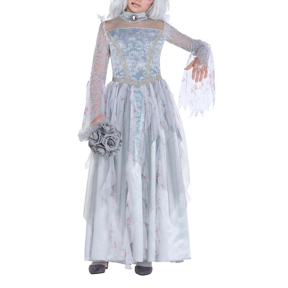 Spirit‎ Signature Zombie Bride Costume Set 14/16 Girls Halloween Goth NO CROWN